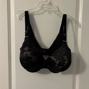 Soma Vanishing Back Black Full Coverage Lace Underwire Bra, SZ 38DD, NWOT